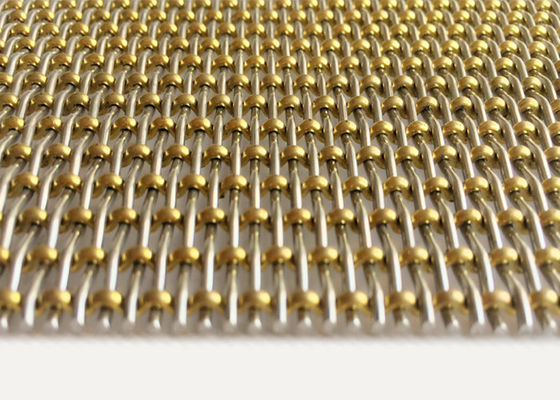 fil en laiton Mesh Woven Stairs Railing de cuir embouti de serrure de décoration de perle de 3.2mm