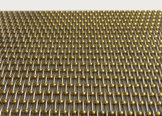 fil en laiton Mesh Woven Stairs Railing de cuir embouti de serrure de décoration de perle de 3.2mm
