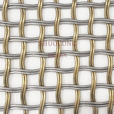 Tissu architectural personnalisé en fil métallique tissé, tissage uniforme, durable